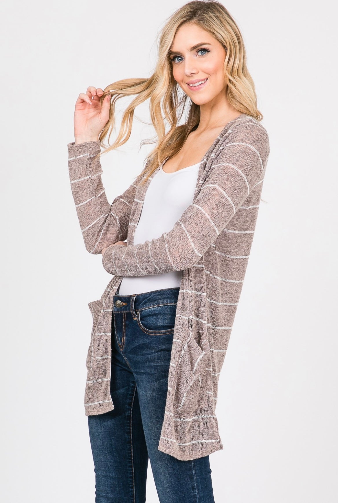 Mocha Stripe Cardigan