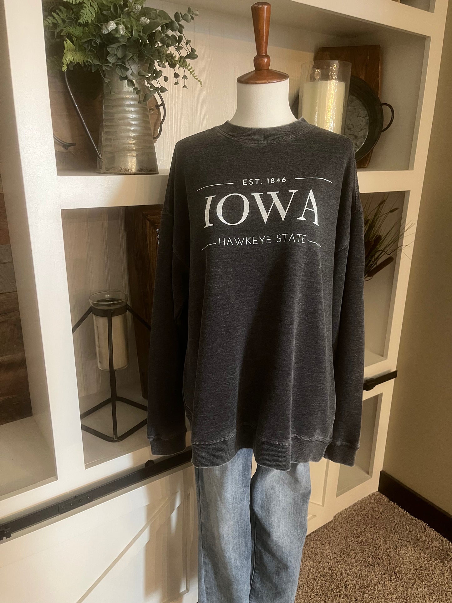 Est 1846 Hawkeye State - Black no