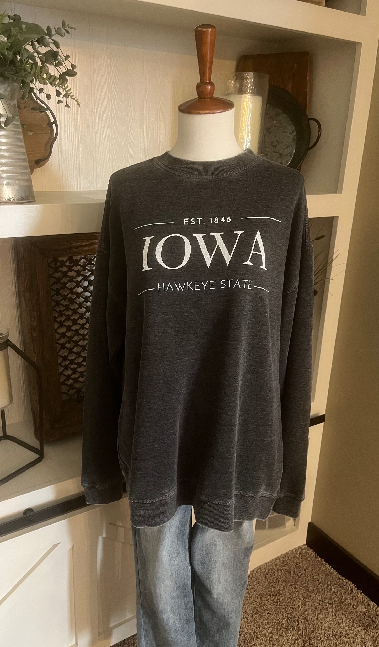 Est 1846 Hawkeye State - Black no