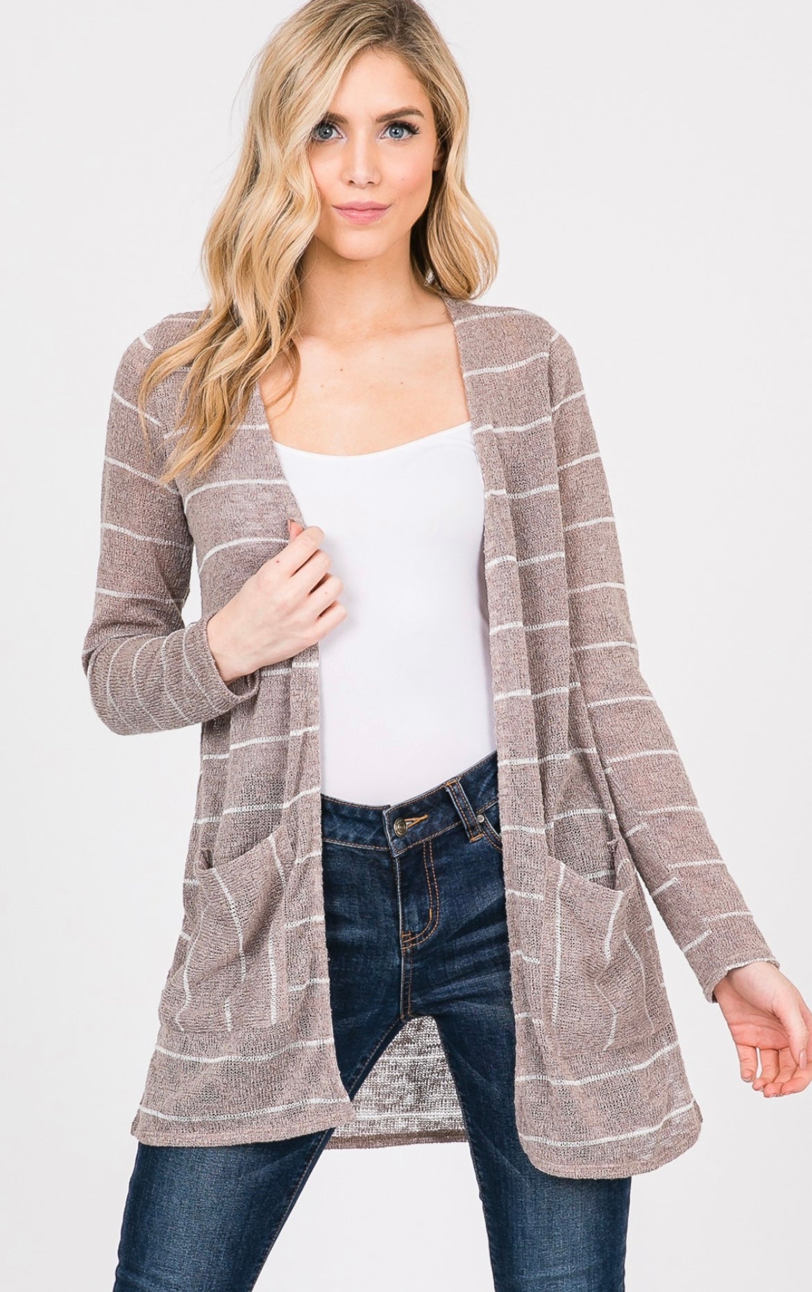 Mocha Stripe Cardigan