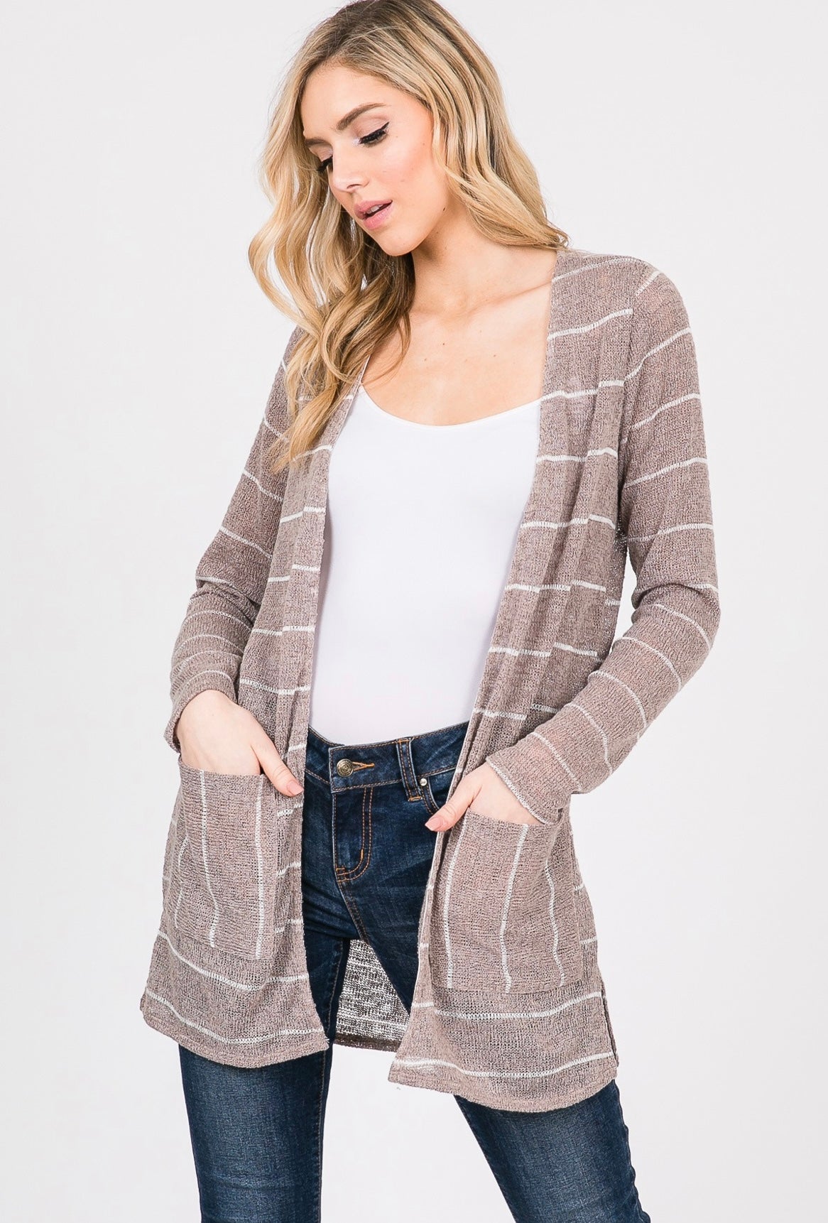 Mocha Stripe Cardigan