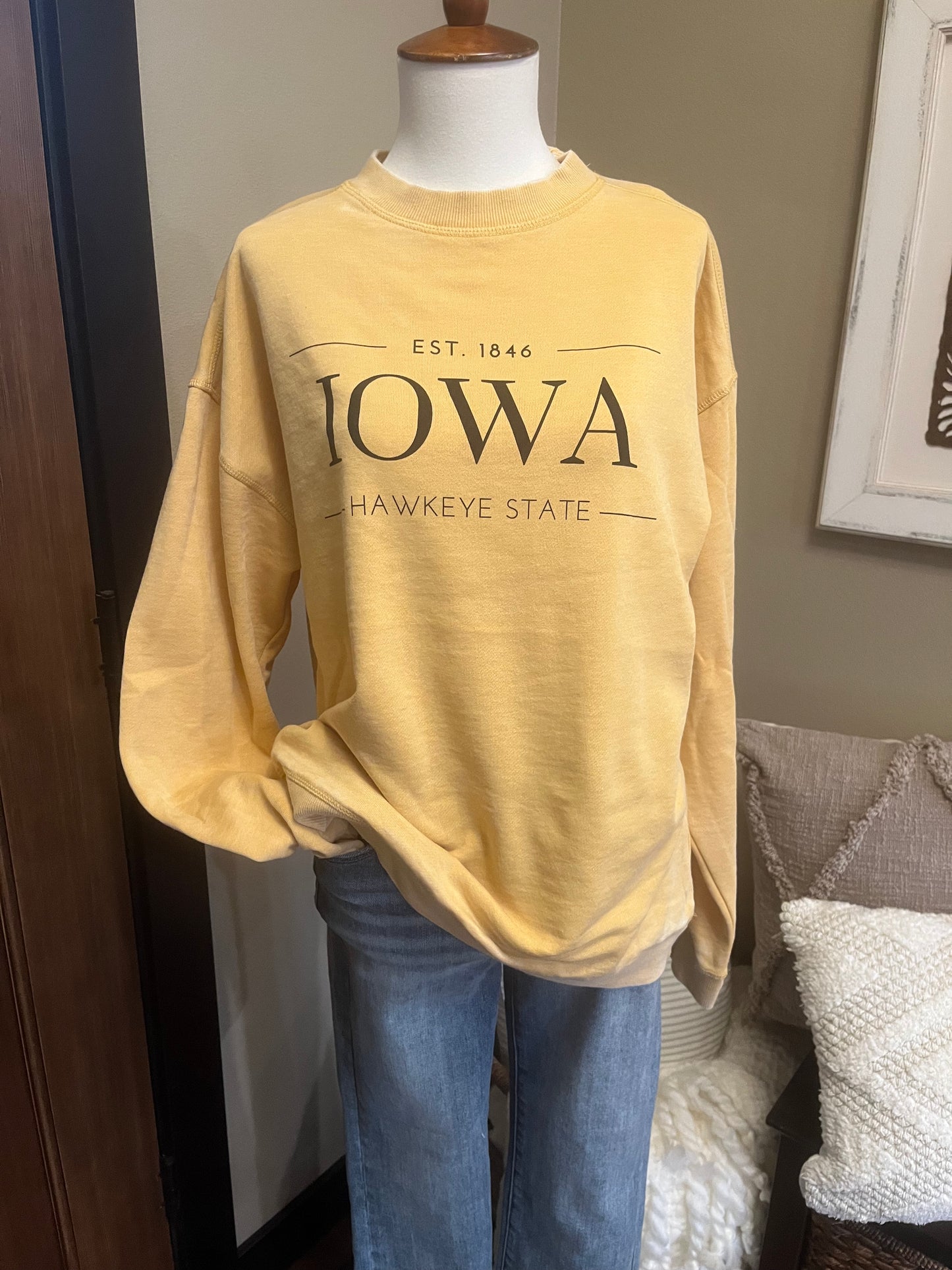 Est 1846 Hawkeye State - Mustard