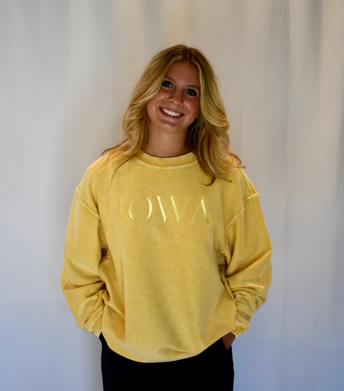 Iowa Corded Crew - Mustard