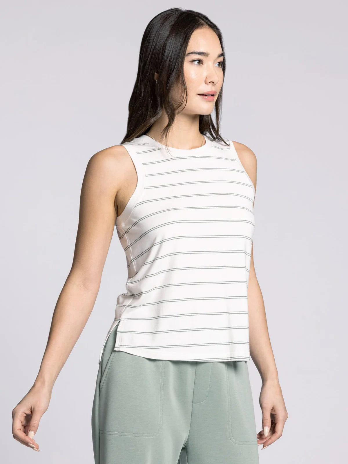 Mary Tank - Desert Green Stripe
