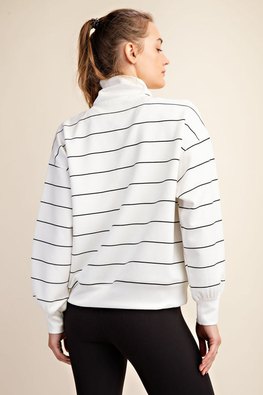 Modal Quarter Zip Mock Neck Pullover