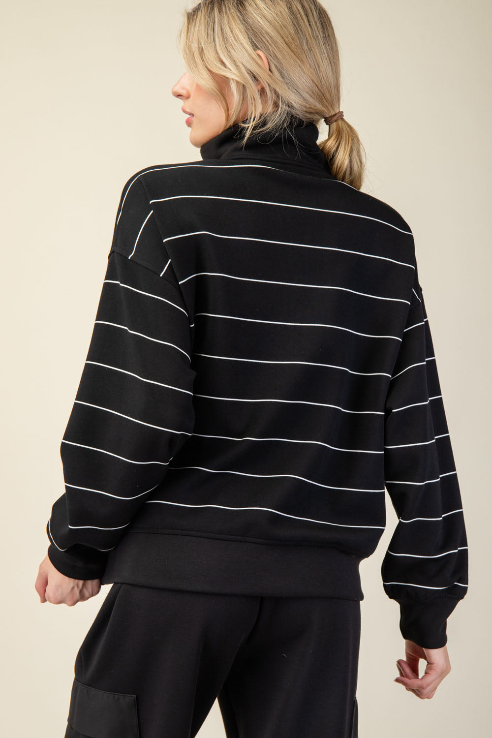 Modal Quarter Zip Mock Neck Pullover