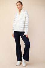 Modal Scuba Stripe V-Neck Pullover