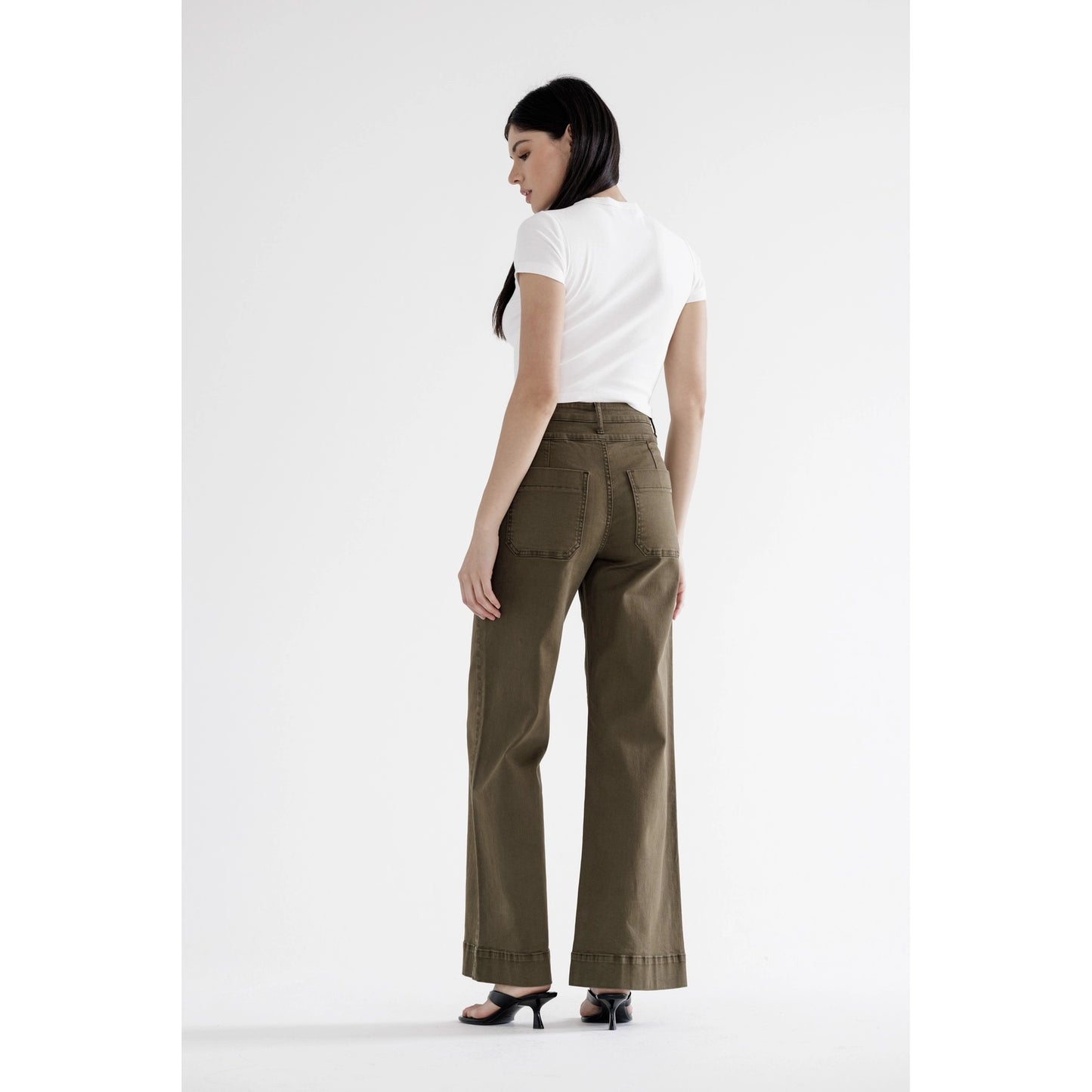 Fern Super High Double Waistband Wide Leg Mica Jeans