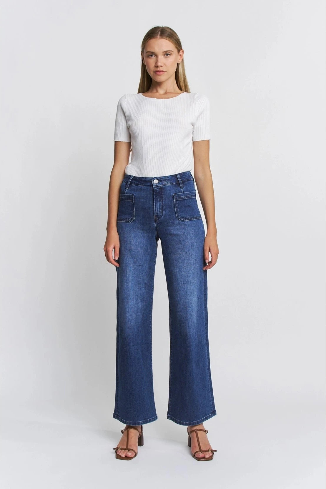 Mabel HR Wide Leg Comfort Fit Mica Jeans