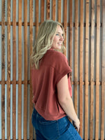 Buttery Soft Modal Flap SS Jacket: Terra Cotta