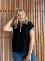 Scallop Striped Sweater Top