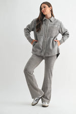 Terrainmix Corduroy & Fleece Shacket - Fog