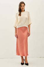 POINTELLE DOLMAN SLEEVE SWEATER: CREAM