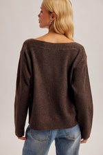 Boatneck Chocolate Sweater