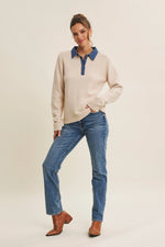 Classic Yet Endlessly Wearable Henley Sweater - Ecru