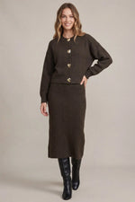 Classy Button Sweater: Brown
