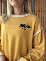 IA Flag LoopTerry Crewneck Mustard