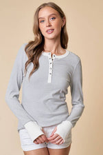 Henley Top With Contrast