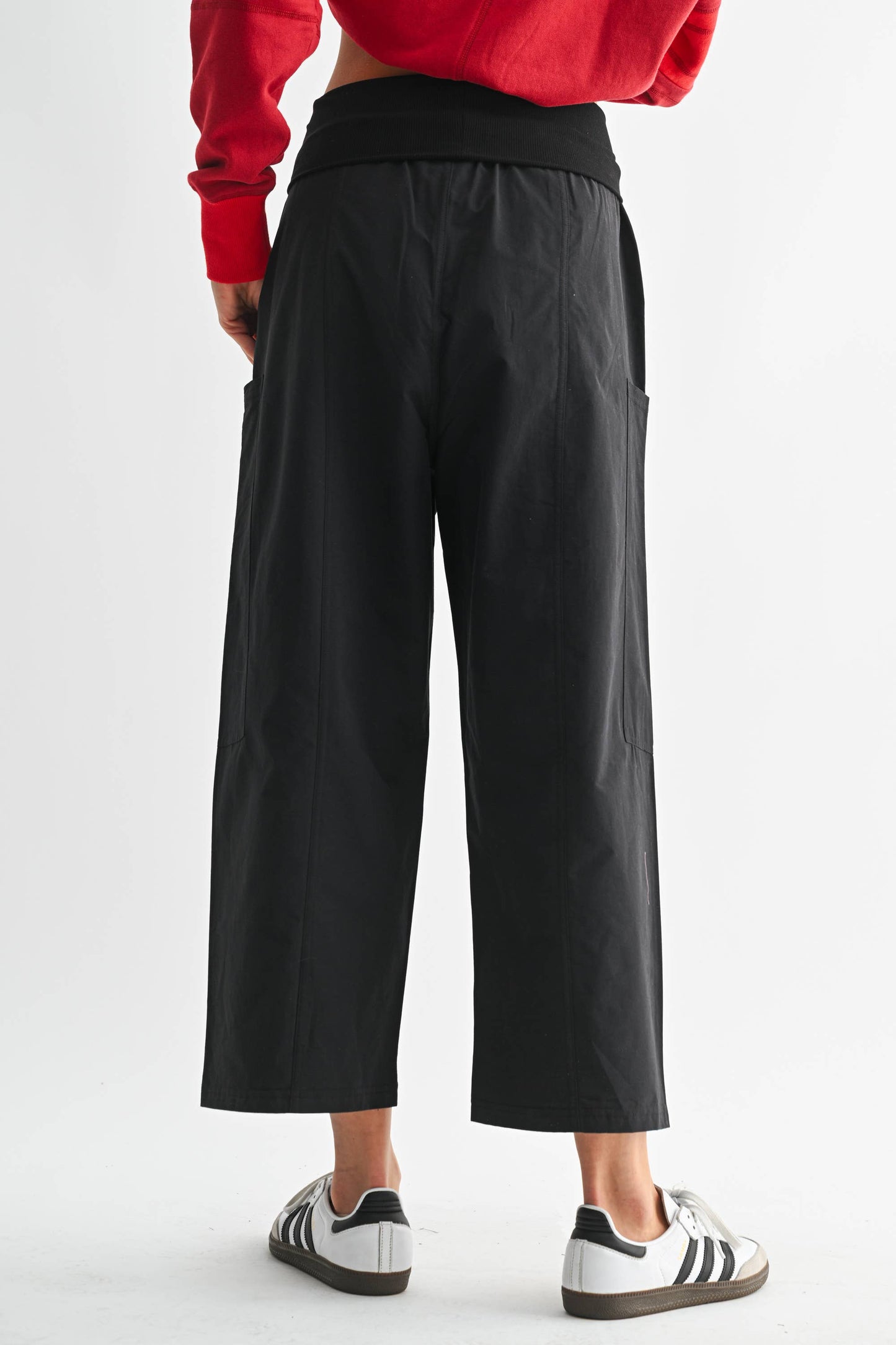 Voyager Wide Leg Cropped Pants - Black