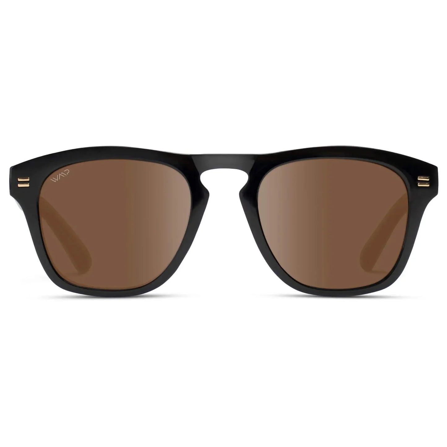 Dash - Unisex Polarized Square Sunglasses: Glossy Black / Brown Lens