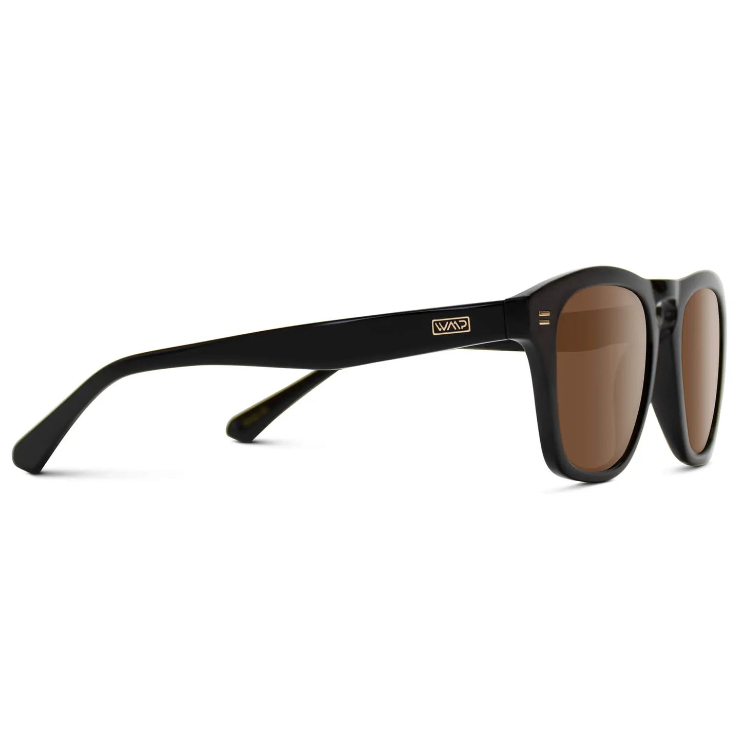 Dash - Unisex Polarized Square Sunglasses: Glossy Black / Brown Lens