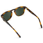 Dash - Unisex Polarized Square Sunglasses: Whiskey Brown Tortoise / Smoke Green Lens