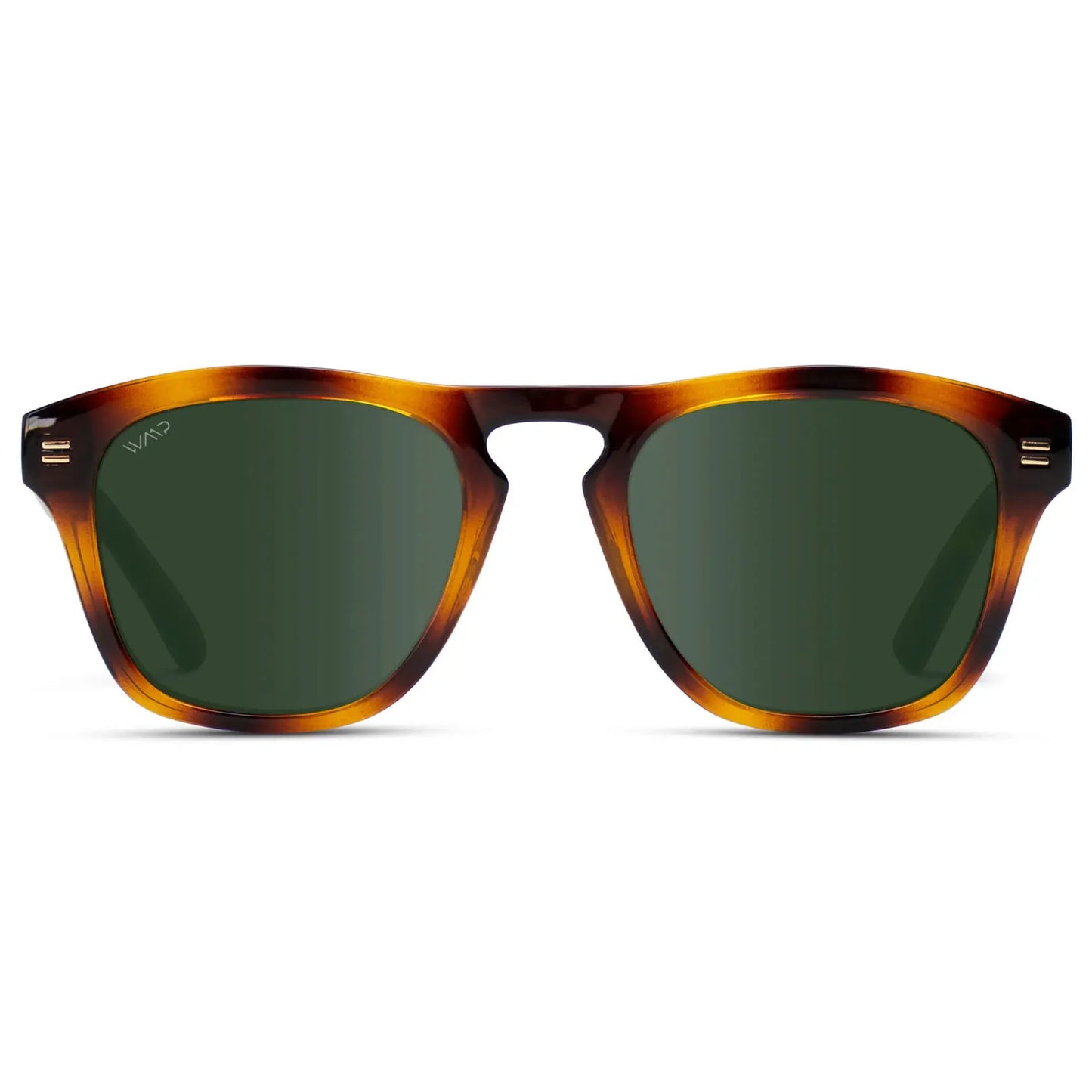 Dash - Unisex Polarized Square Sunglasses: Whiskey Brown Tortoise / Smoke Green Lens