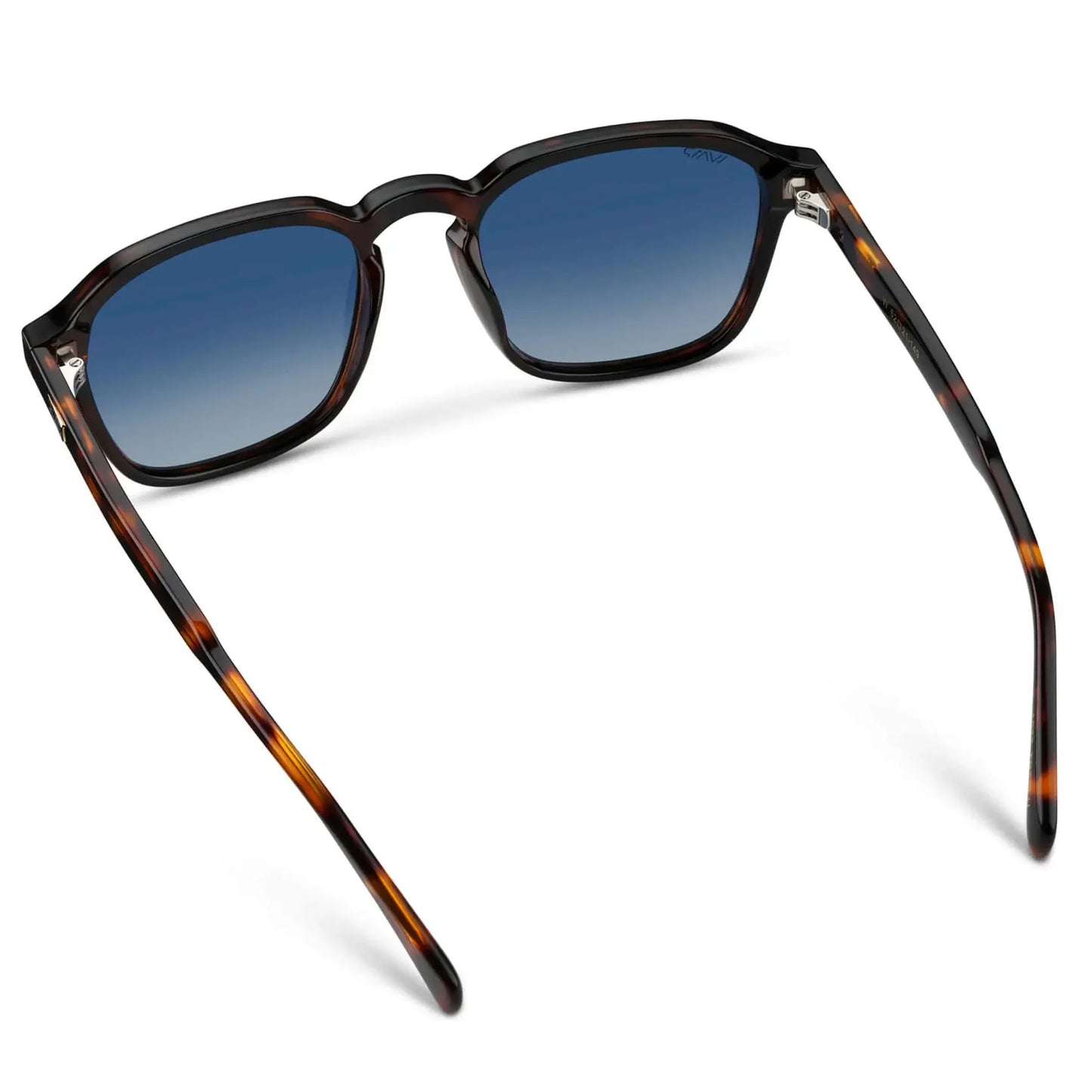 Francis - Geometric Frame Polarized Sunglasses: Brown Tortoise / Gradient Blue Lens