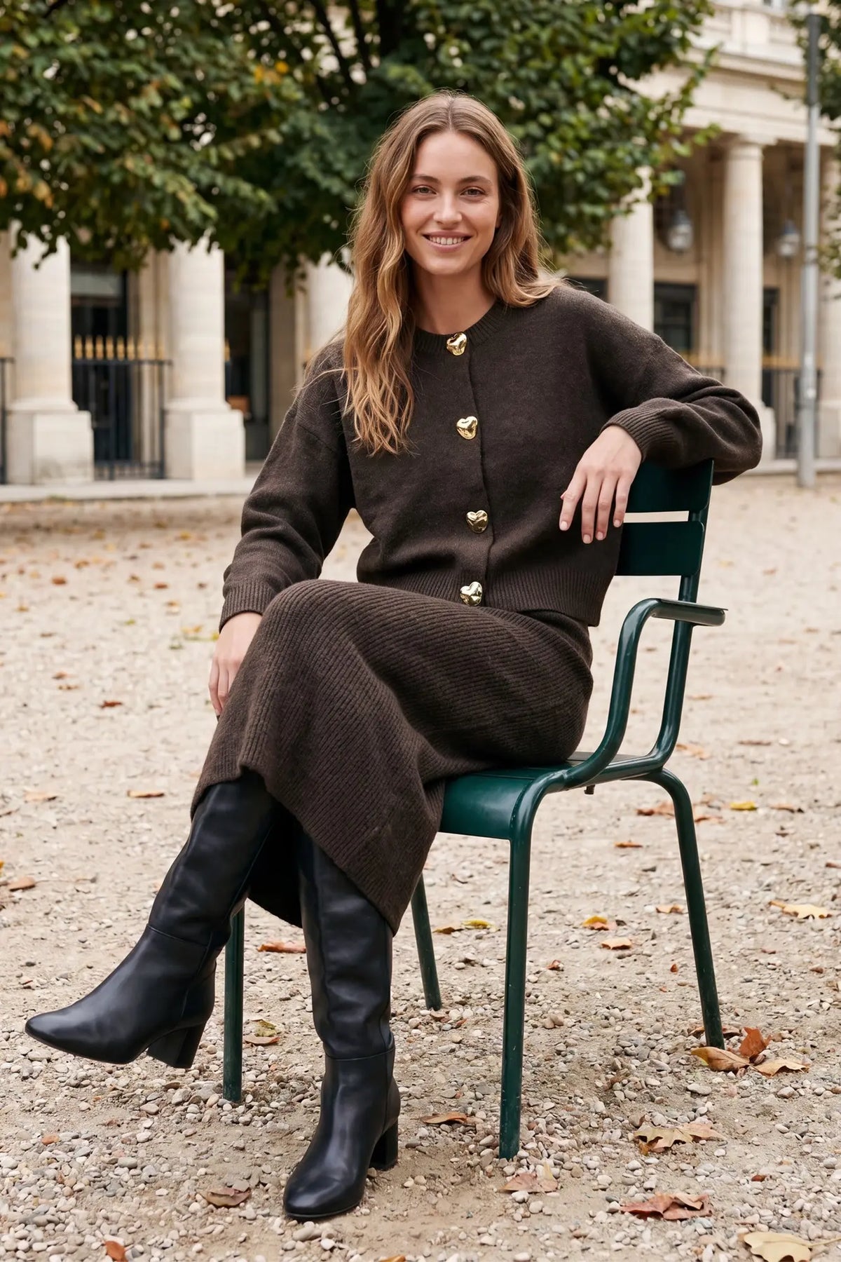 Classy Button Sweater: Brown