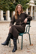 Classy Button Sweater: Brown