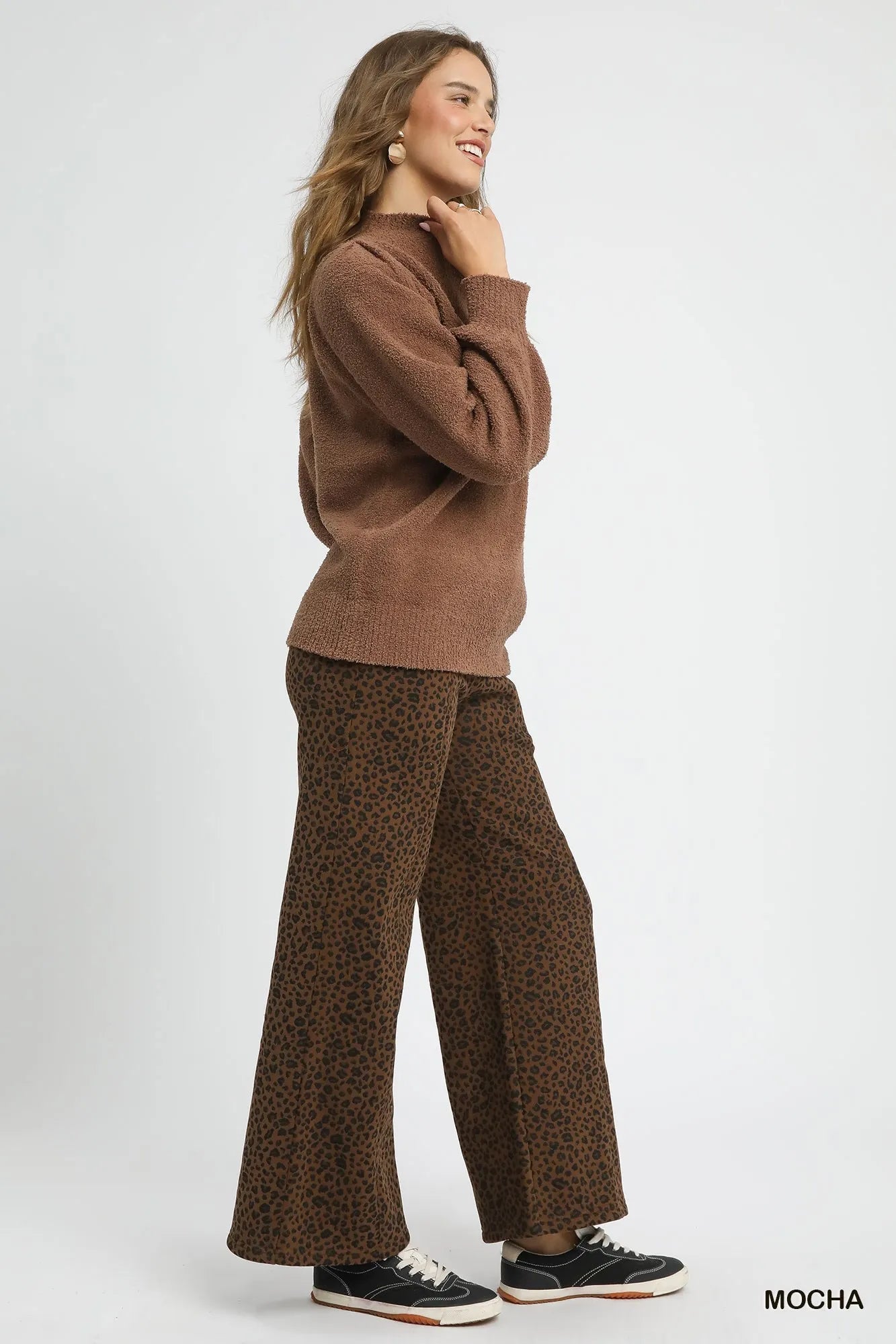 Cozy Textured Balloon Sleeve Sweater - Mocha