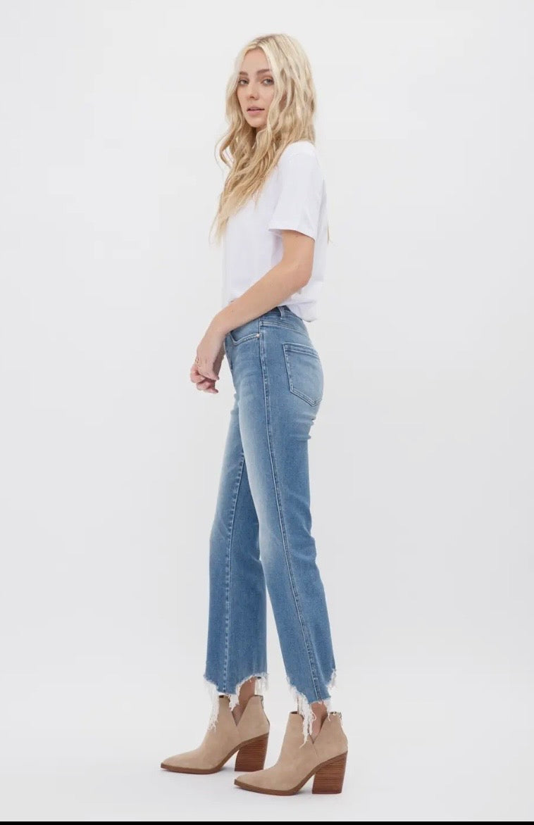 Moscato: HR Crop Flare W/ Uneven Hem