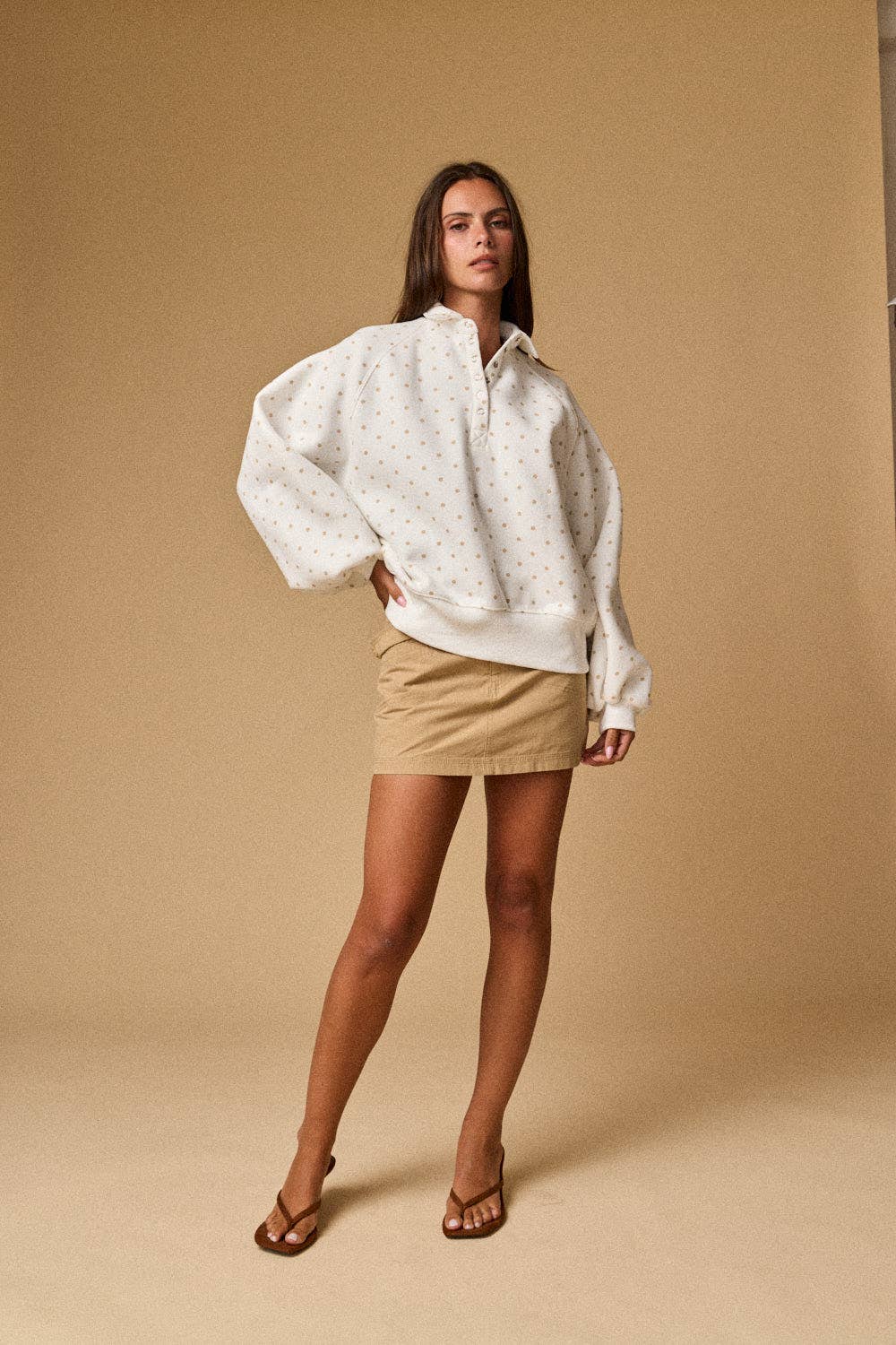 POLKA DOT PIPER SNAP BUTTON Sweatshirt