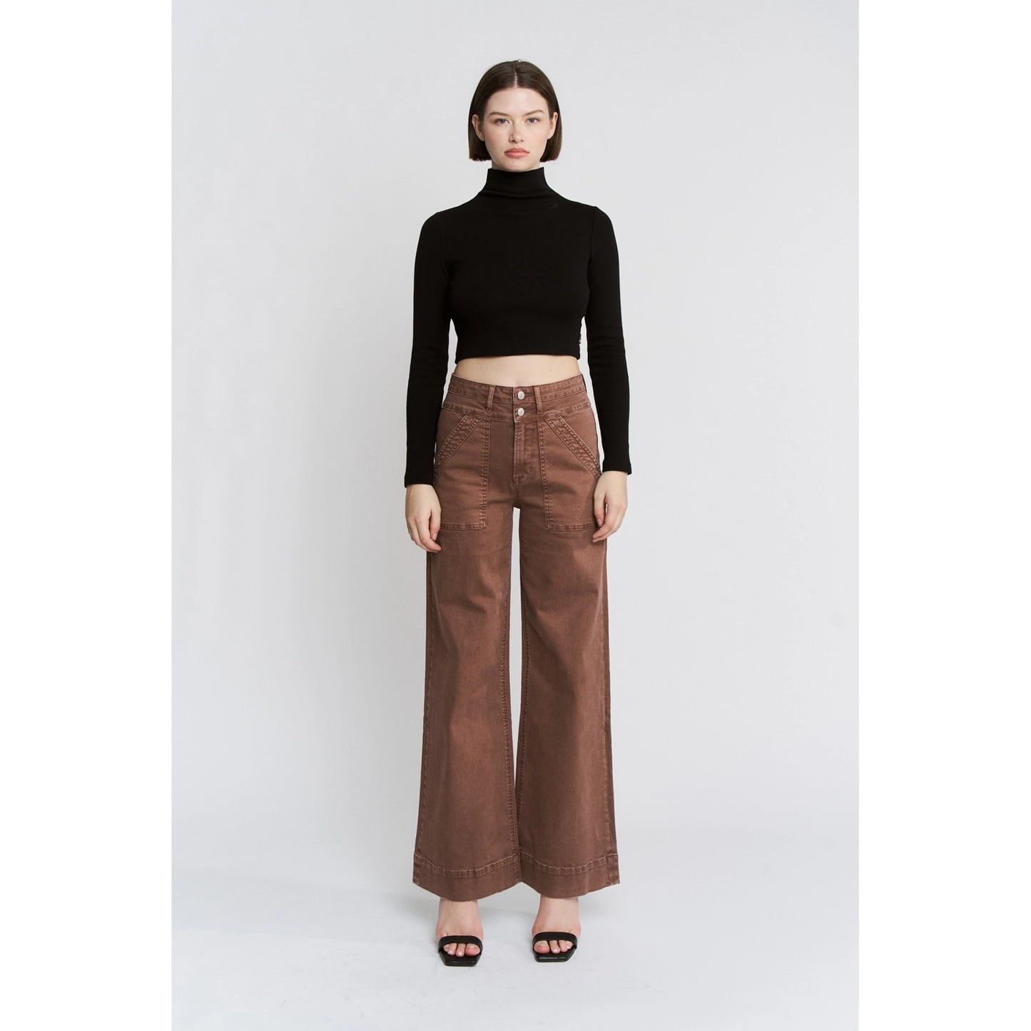 Cocoa Super High Double Waistband Wide Leg Mica Jeans