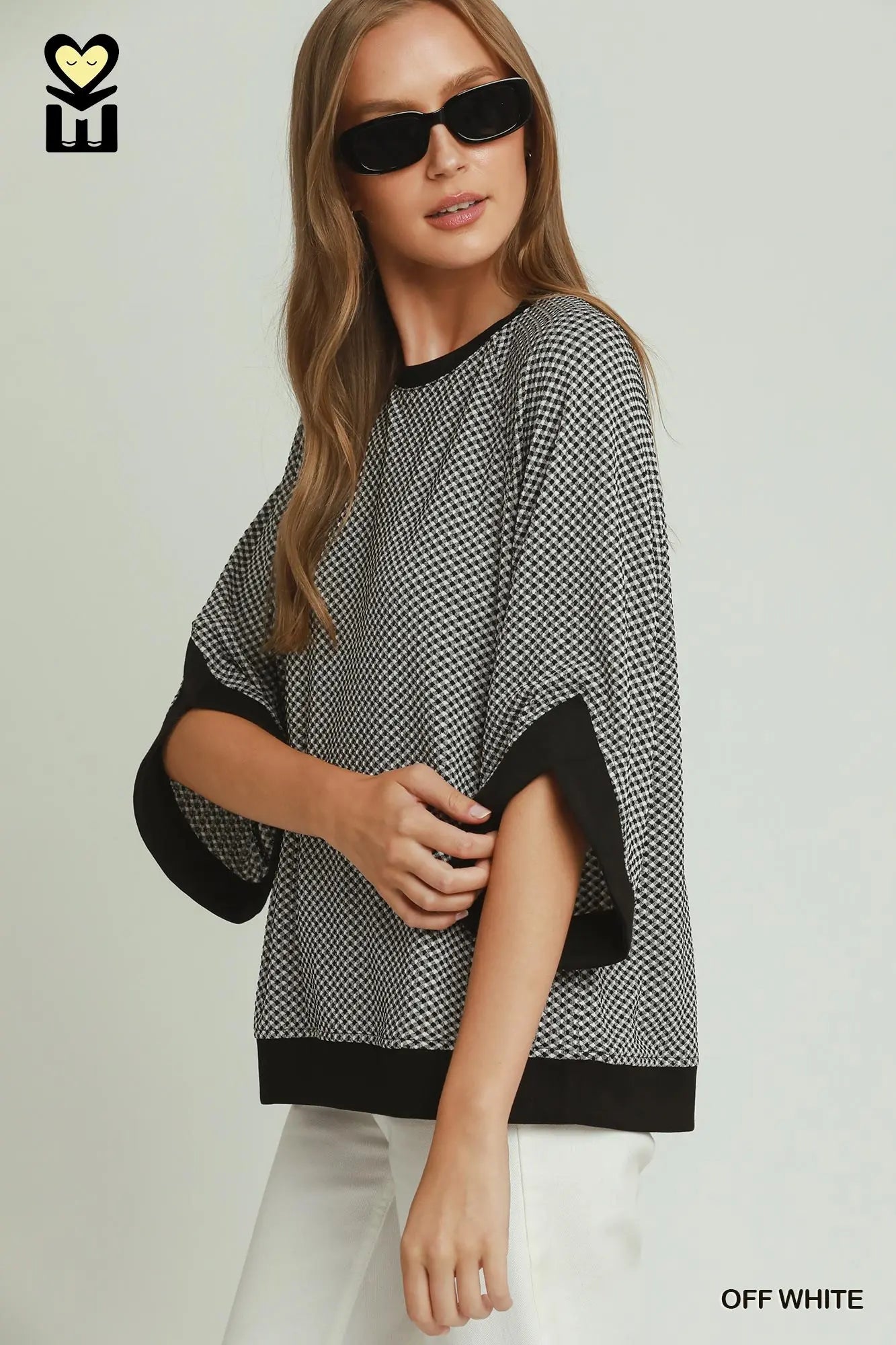 Textured Raglan Sleeve Top