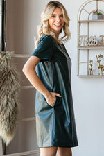 Hunter Green Faux Leather Dress