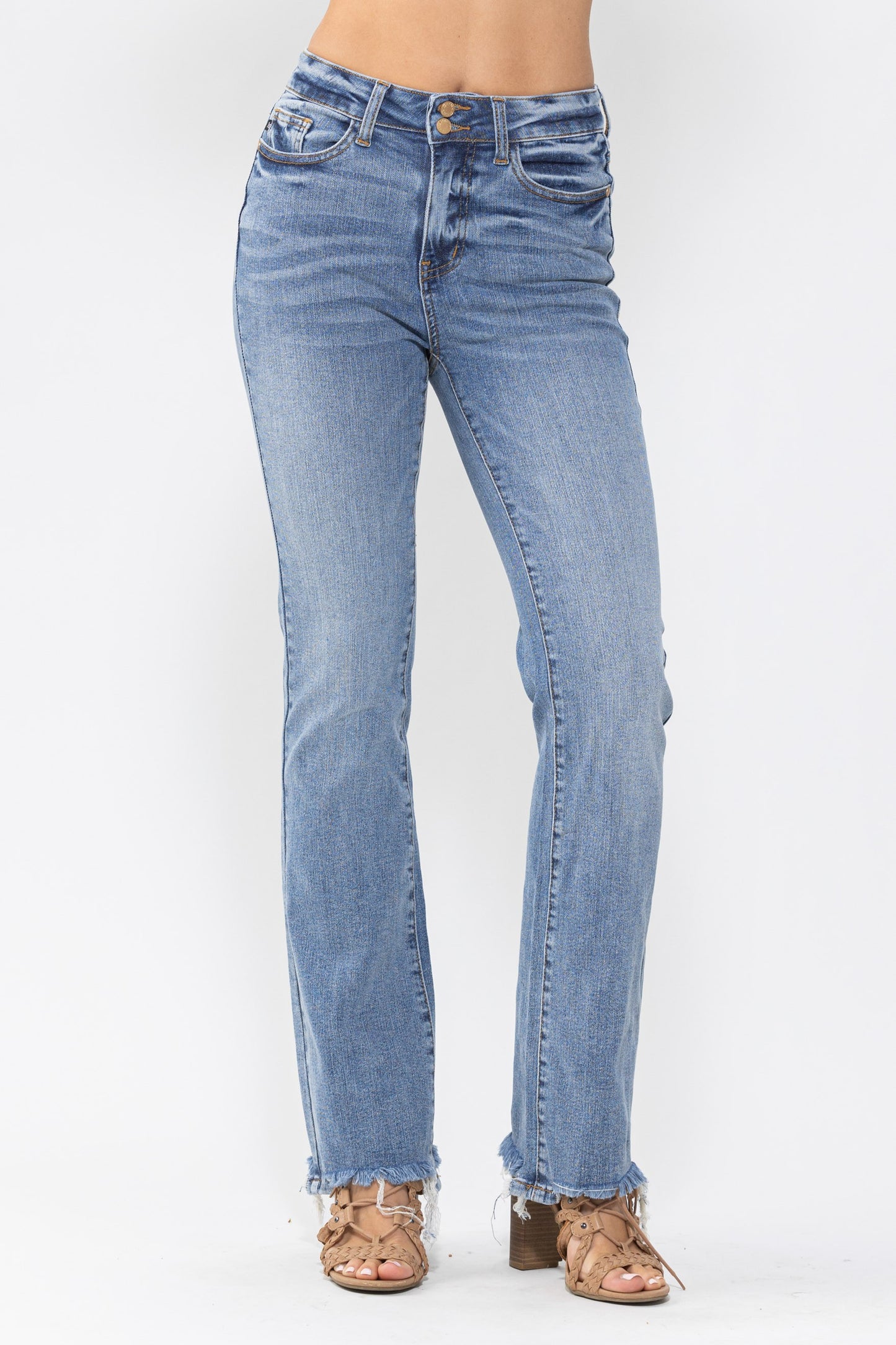 Double Button Bootcut Jean