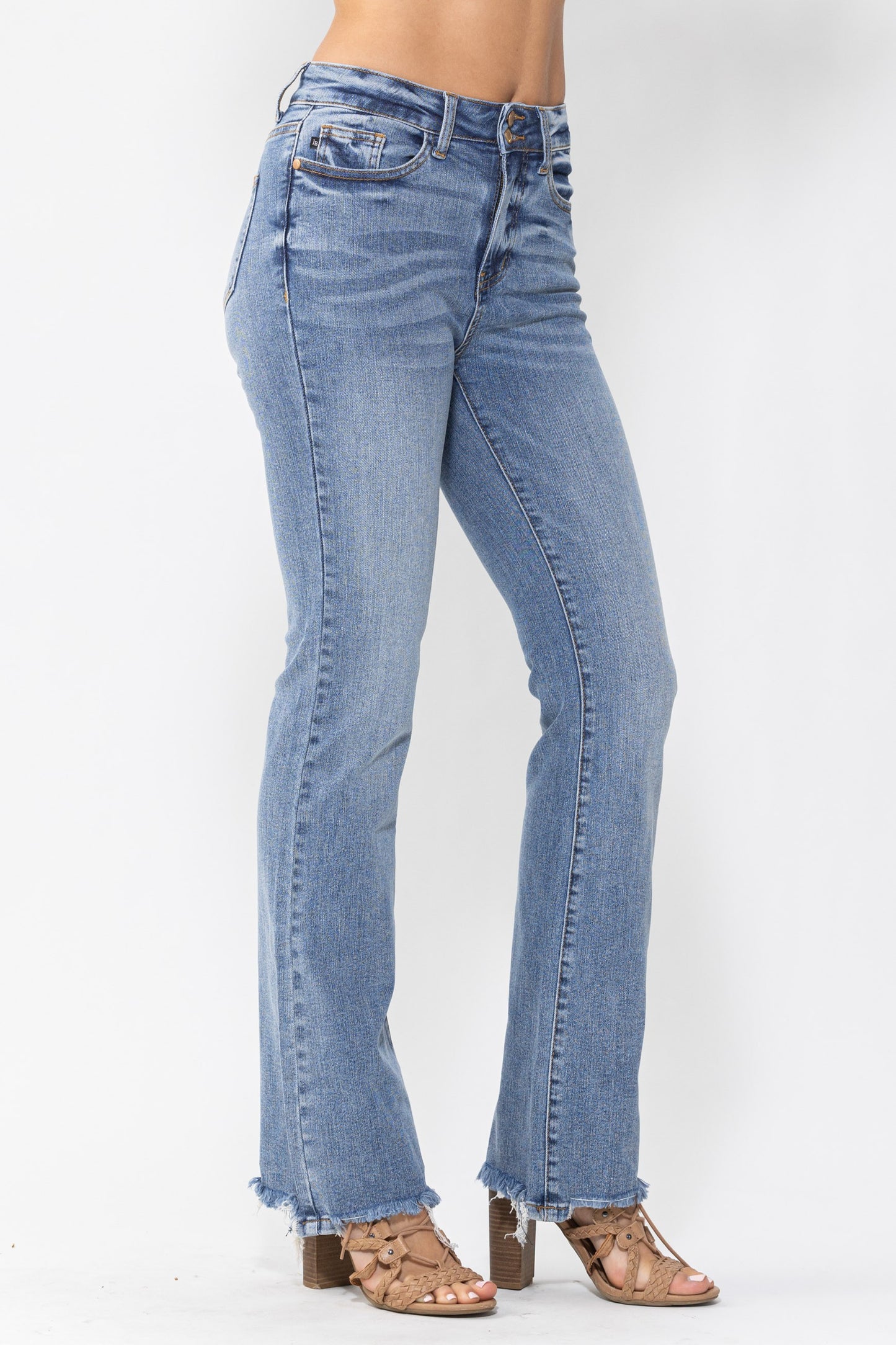 Double Button Bootcut Jean