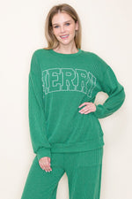 Ribbed Merry Long Sleeve - Green