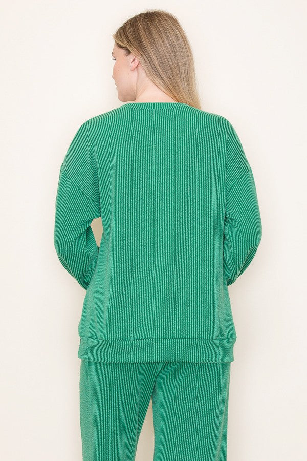 Ribbed Merry Long Sleeve - Green