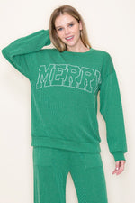 Ribbed Merry Long Sleeve - Green
