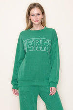 Ribbed Merry Long Sleeve - Green