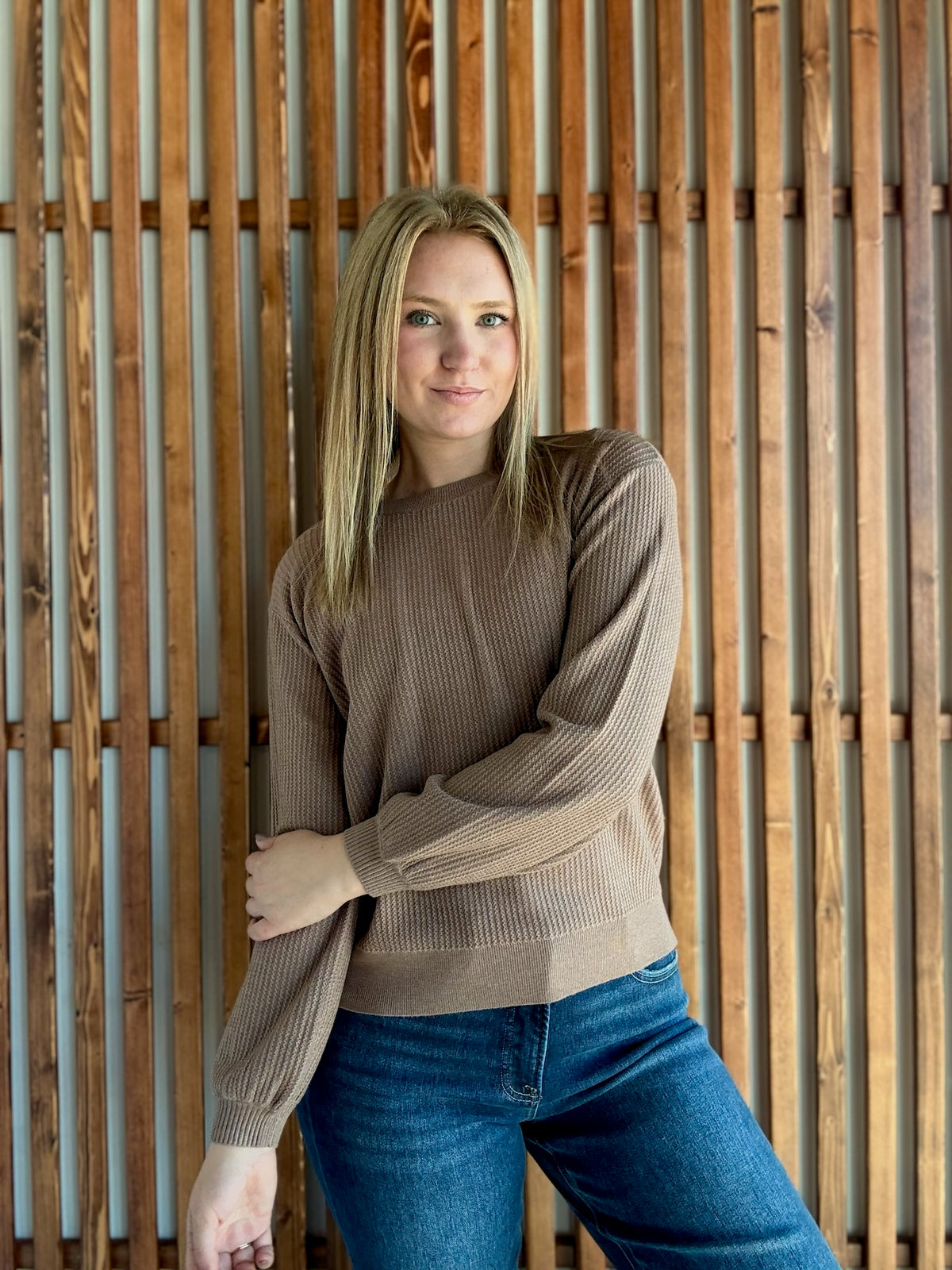 Lightweight Ribbed Sweater: Mocha