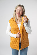 Heather Hooded Vest: Mustard