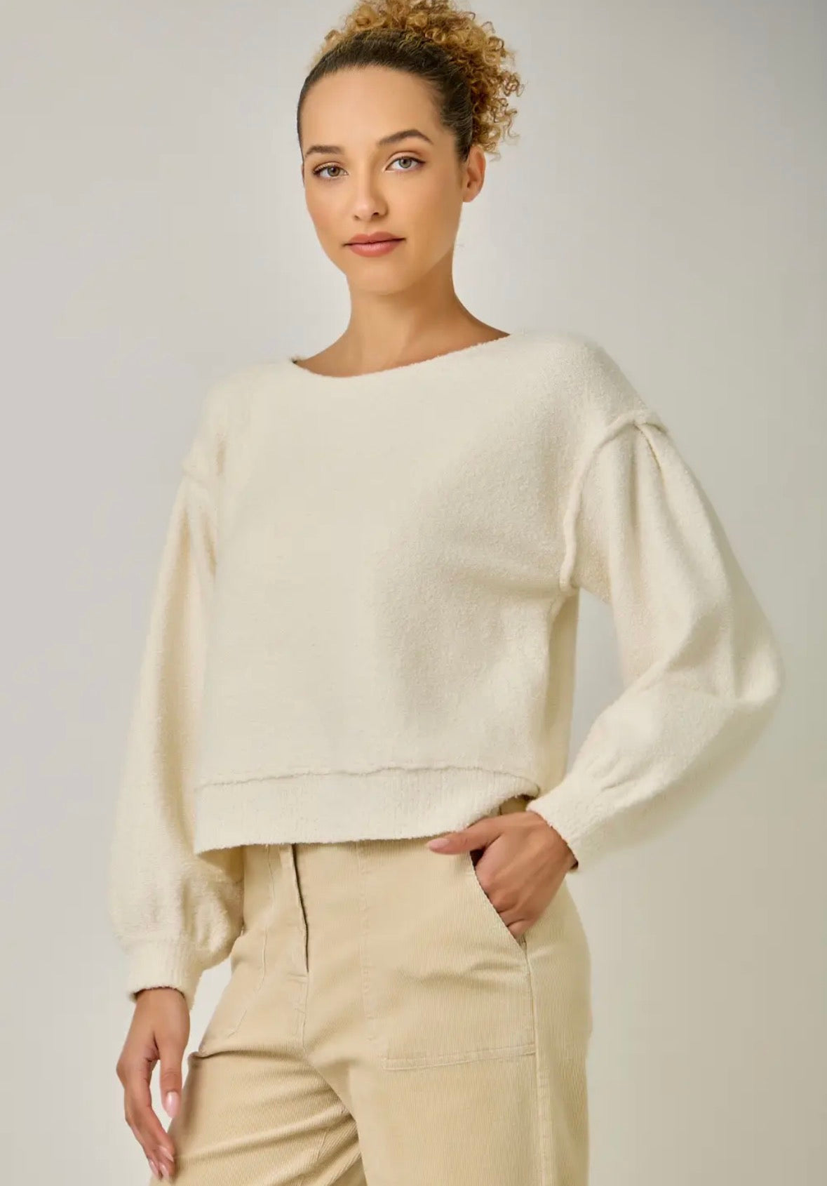 Soft Boatneck Sweater: Ivory