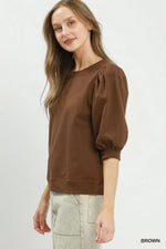 Casual Comfort Top: Brown
