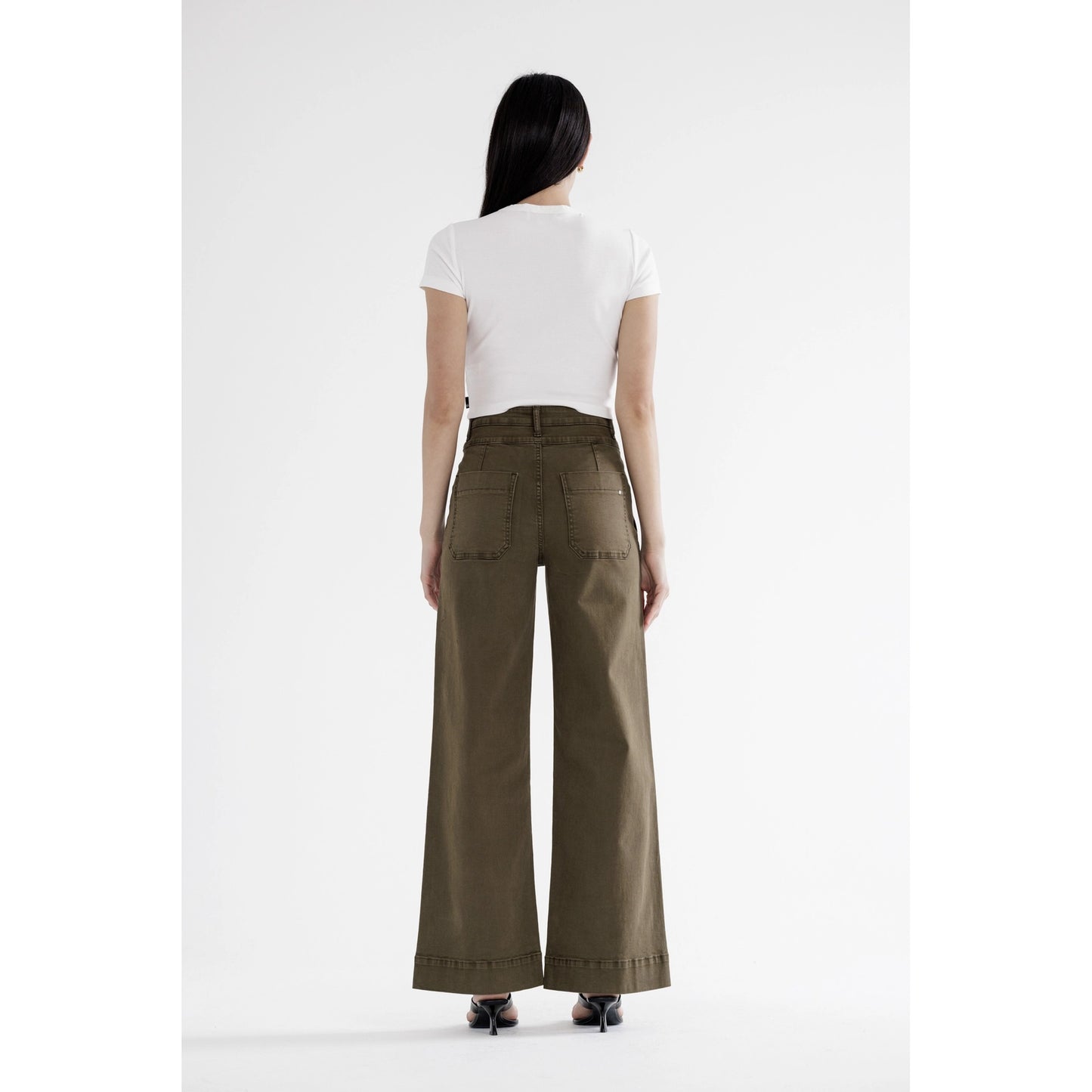 Fern Super High Double Waistband Wide Leg Mica Jeans