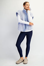 Oversized Micro Sherpa Vest - Lavender Blue