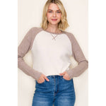 Waffle Textured Pullover Sweater - Mocha
