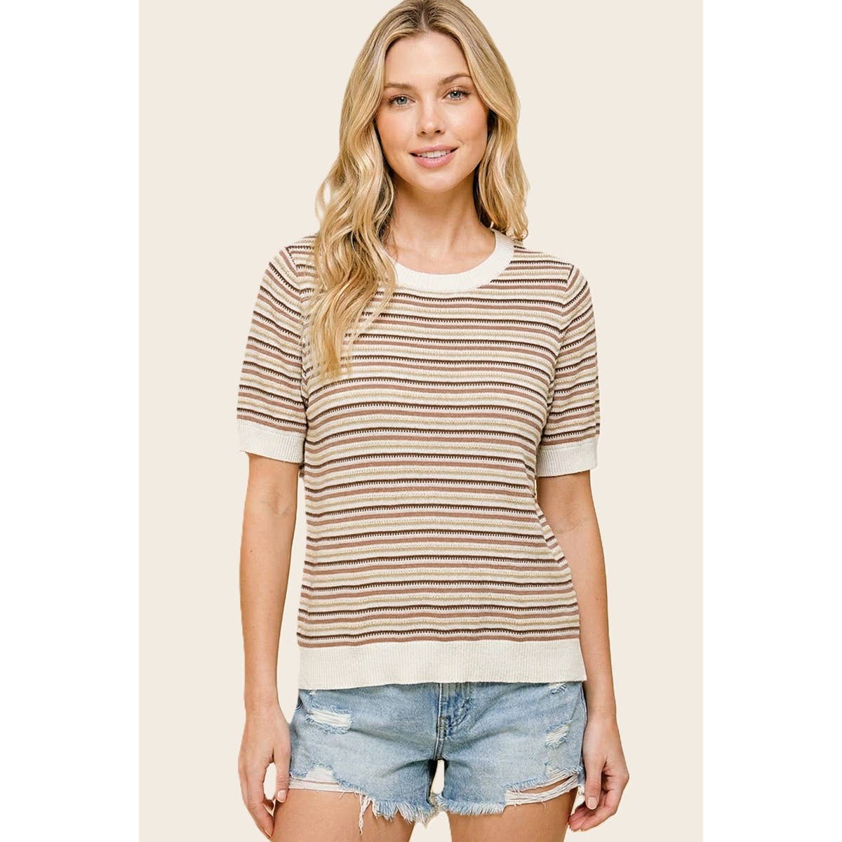Multi Striped Sweater - Rust/Copper